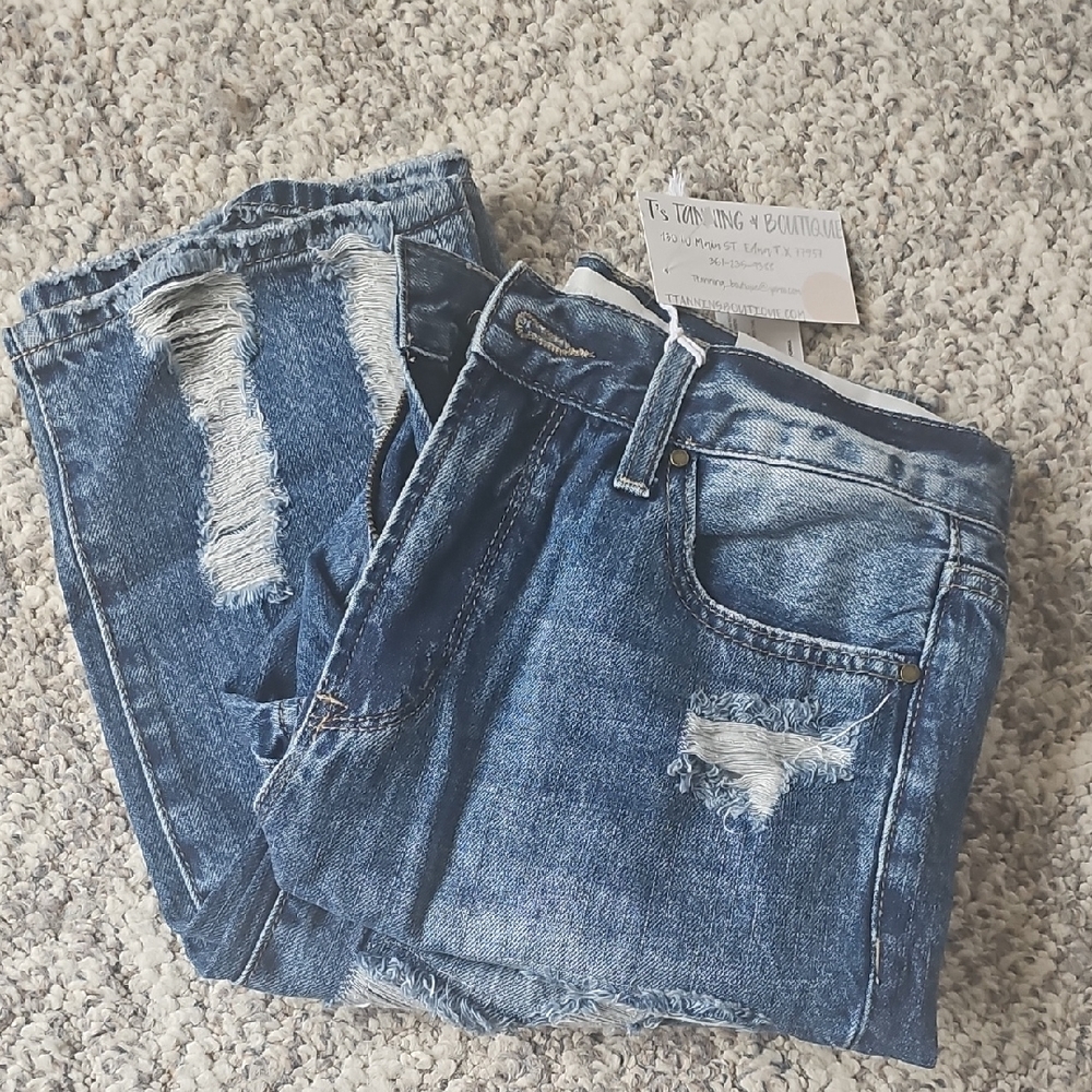 Women's Blue Distressed Jeans